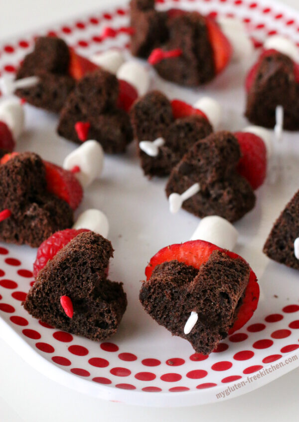 glutenfree, dairyfree Valentine's Chocolate Berry Kabobs