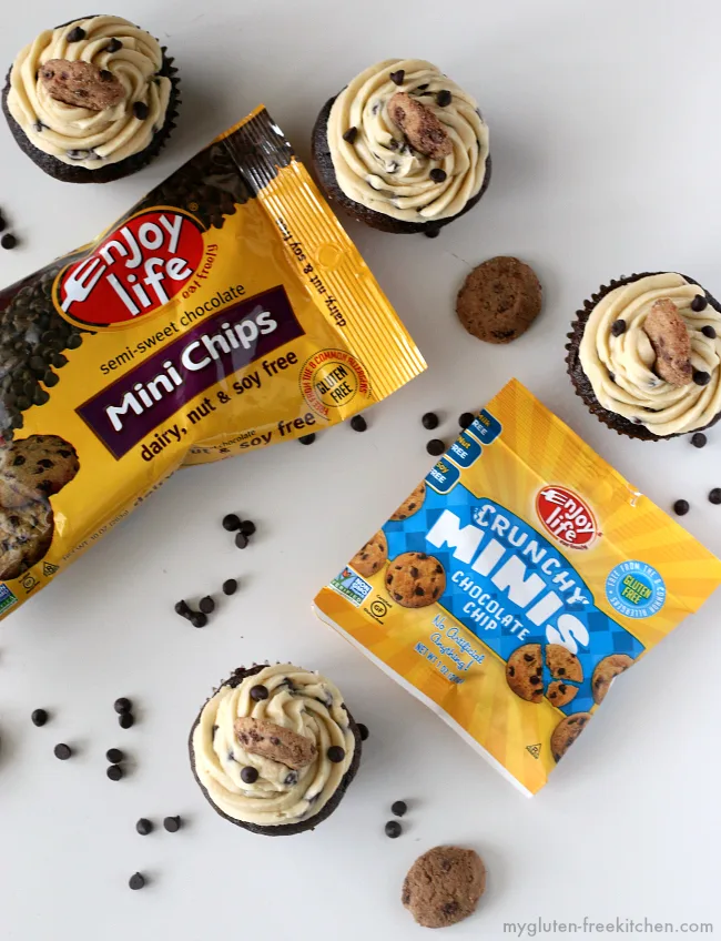 Gluten-free Chocolate Chip Cupcakes with Enjoy Life