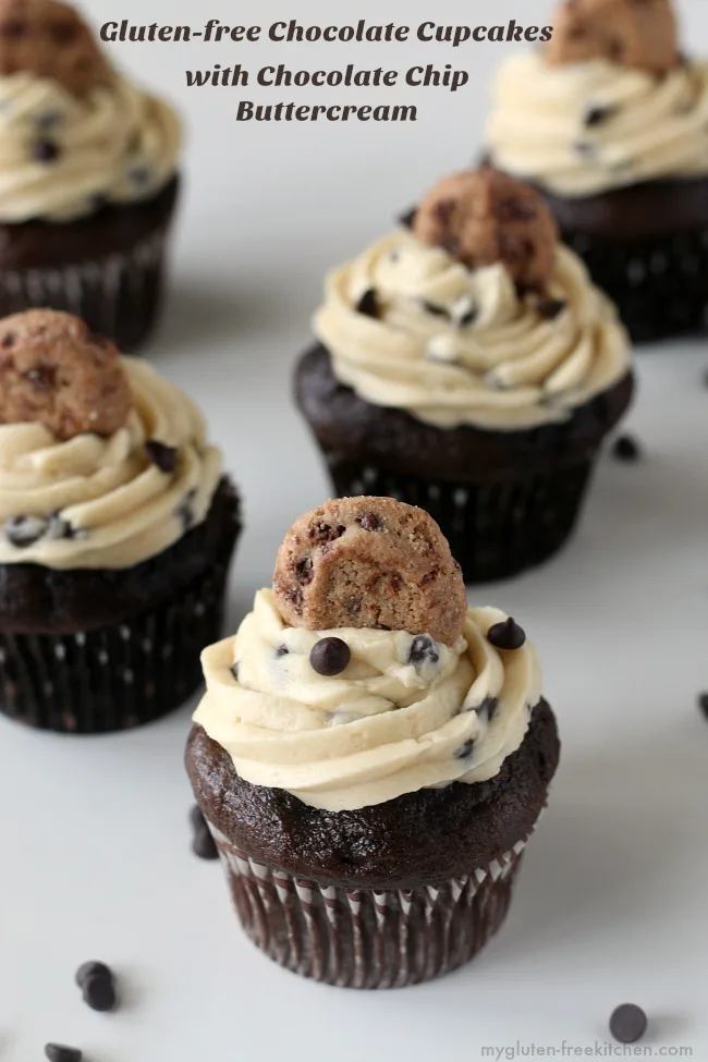Gluten-free Chocolate Cupcakes with Chocolate Chip Buttercream