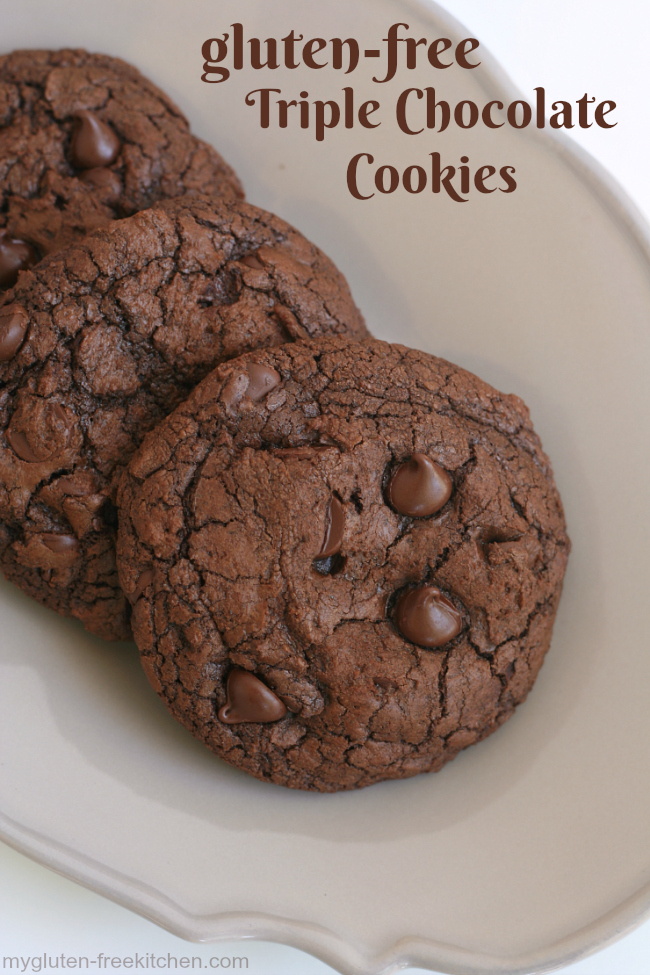 Gluten-free Triple Chocolate Cookies Recipe. Tried and true family favorite!
