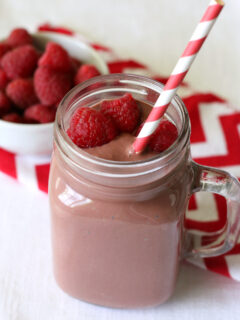 Chocolate Raspberry Smoothie gluten-free dairy-free recipe. So yummy!!