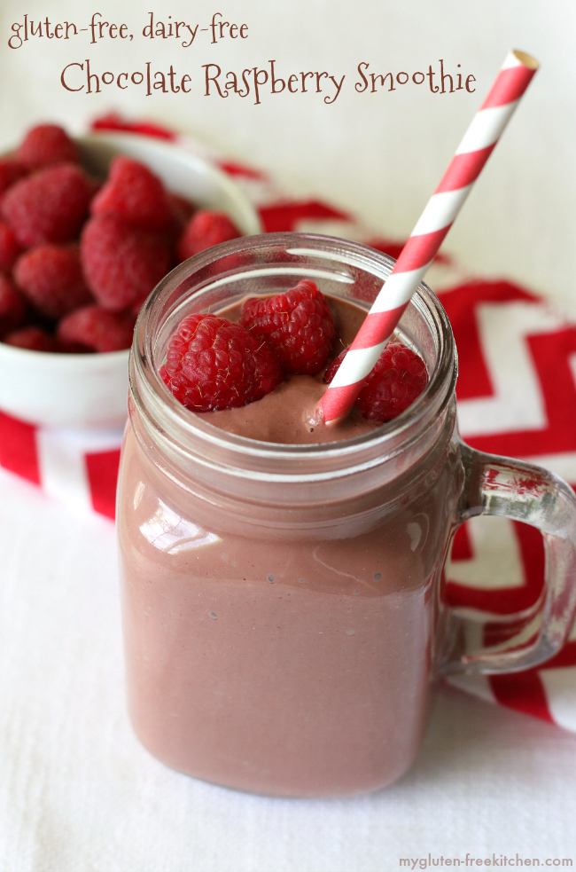 Gluten-free Dairy-free Chocolate Raspberry Smoothie