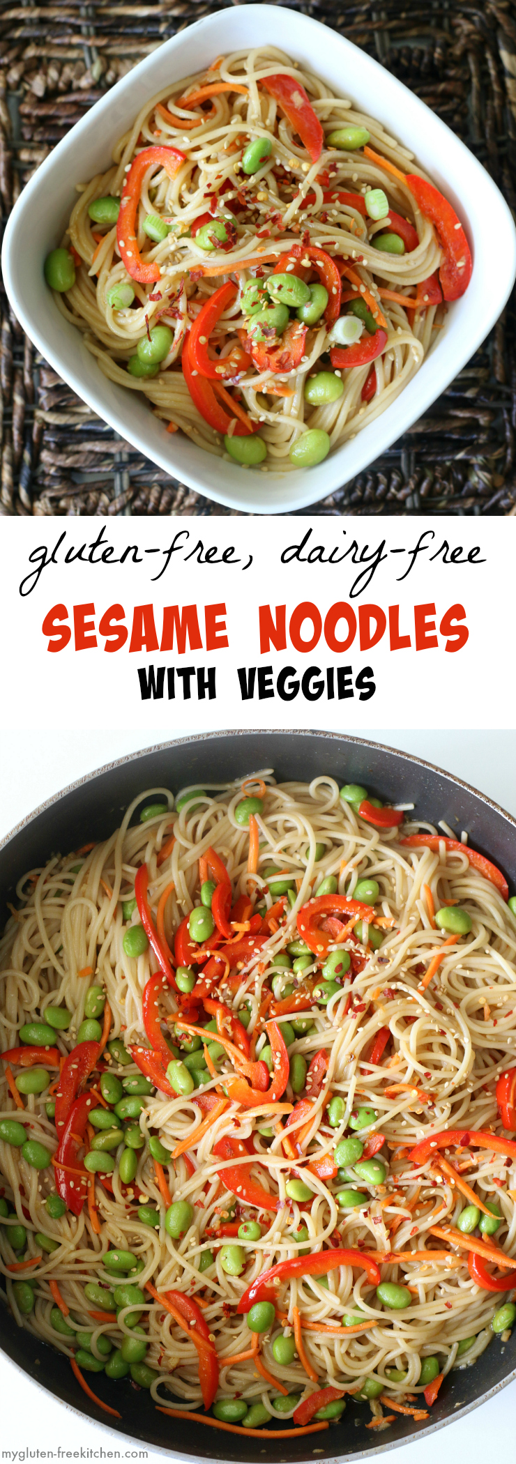 Gluten-free Dairy-free Sesame Noodles with veggies