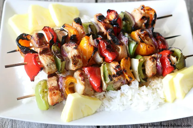 Gluten-free Hawaiian Kabobs with Rice