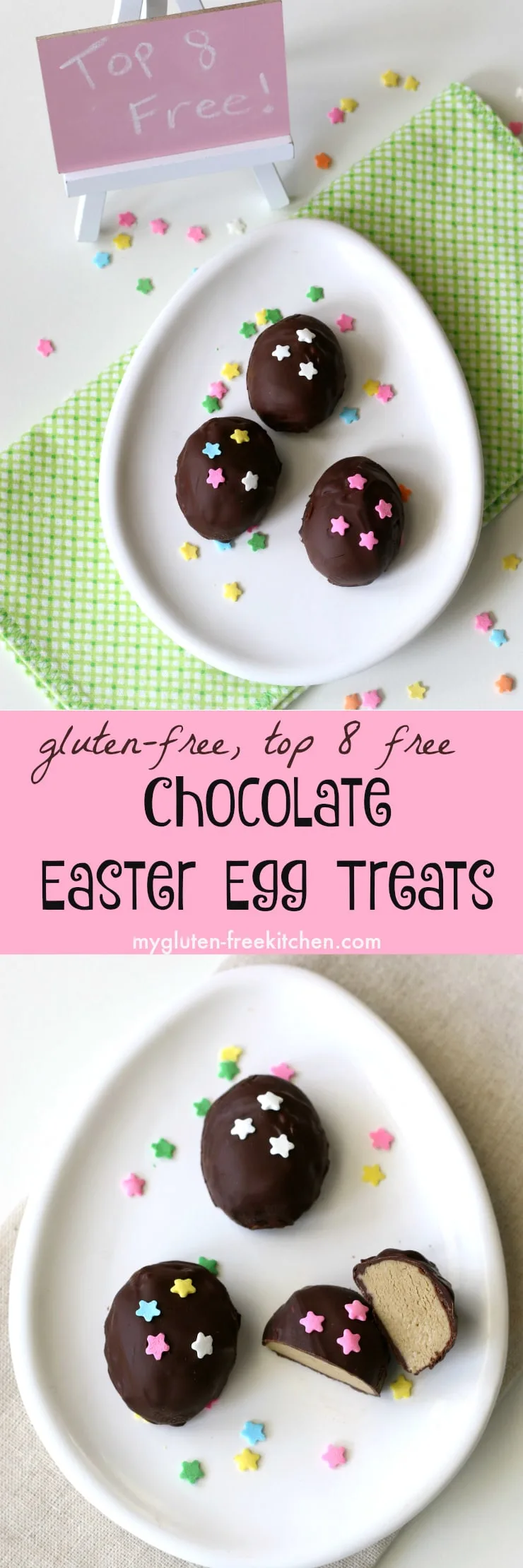 Gluten-free Top 8 free Chocolate Easter Egg Treats recipe. Perfect for class parties or to make with your kids!