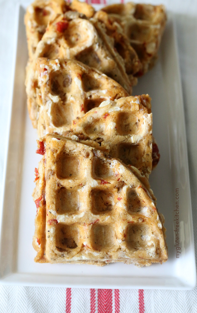 Gluten-free Pizza Waffles on plate