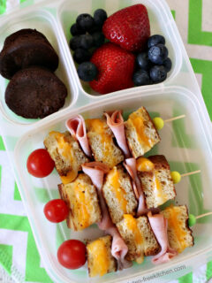 Gluten-free Grilled Cheese and Ham Kabobs