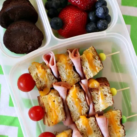 Gluten-free Grilled Cheese and Ham Kabobs