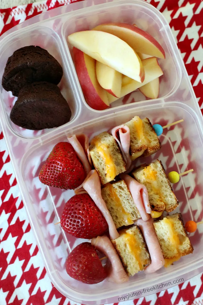Gluten-free Grilled Cheese and Ham Kabobs 