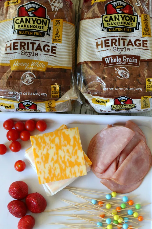 Ingredients for Gluten-free Grilled Cheese Kabobs