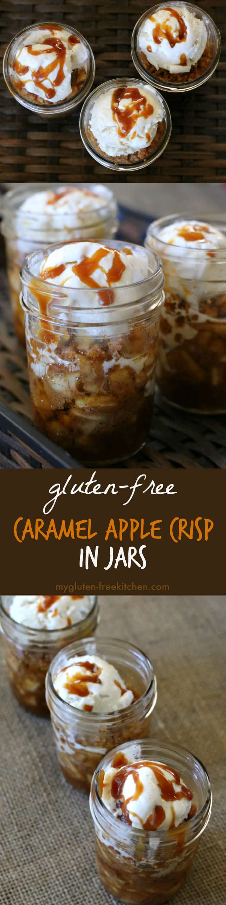 Gluten-free Caramel Apple Crisp in Jars recipe