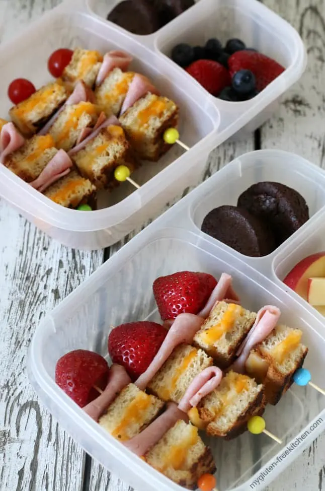 Gluten-free Grilled Cheese Kabobs for School Lunches