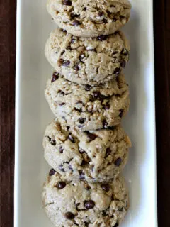 Gluten-free Peanut Butter Oatmeal Chocolate Chip Cookie Recipe. It's a low FODMAP diet friendly cookie too!