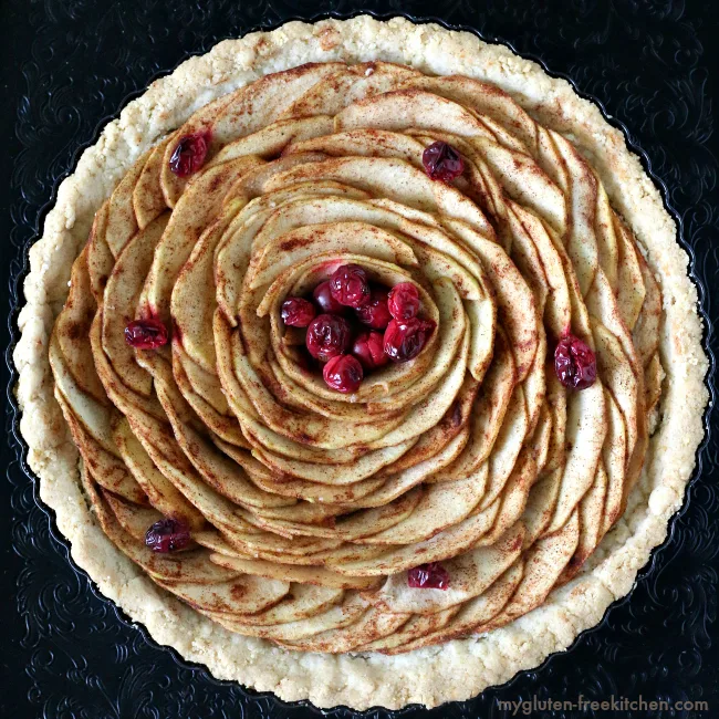 Gluten-free Apple Pear Tart in almond pie crust.