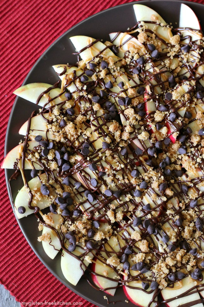 Gluten-free Dairy-free Apple Nachos Recipe #glutenfreerecipe #dairyfreerecipe #top8free