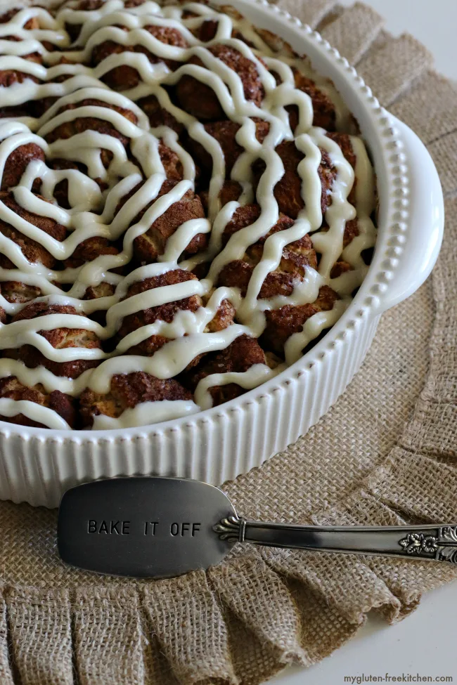 Gluten-free Pull-apart Cinnamon Rolls with cream cheese frosting