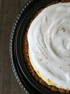 Gluten-free Eggnog Pie with Snickerdoodle Crust
