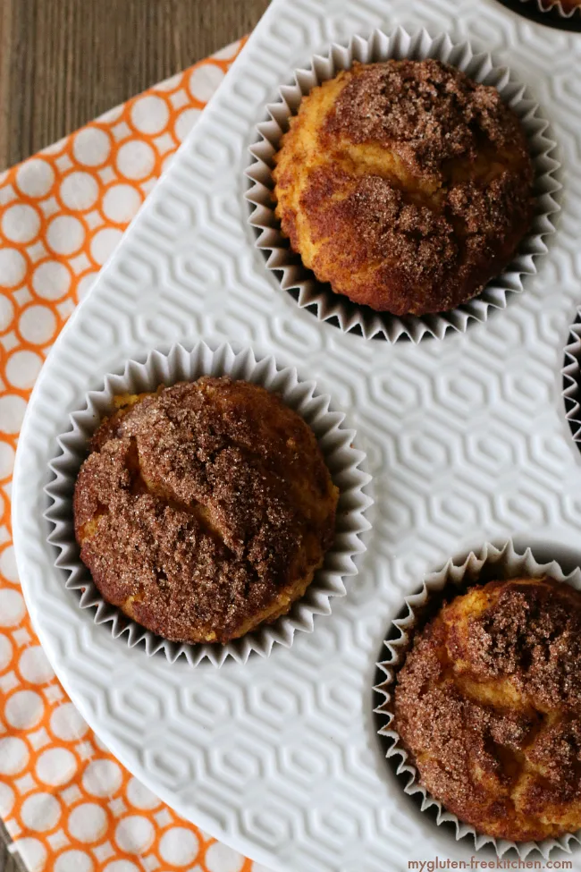 Gluten-free Snickerdoodle Pumpkin Muffins. A yummy pumpkin muffin with a snickerdoodle twist!