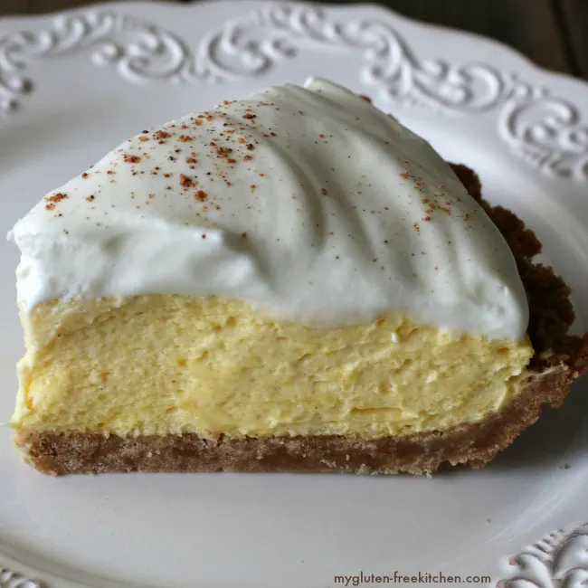 Slice of Gluten-free Eggnog Pie