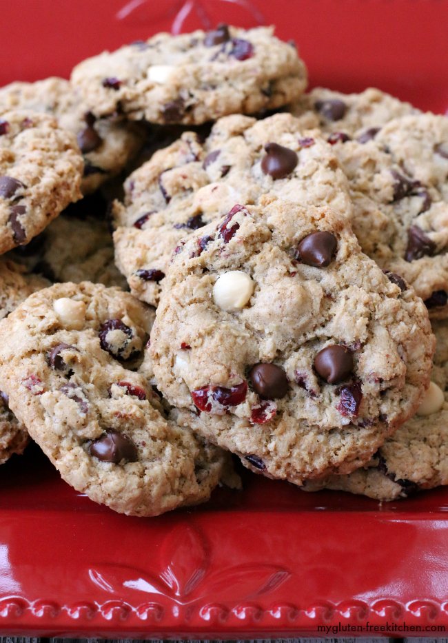 Gluten-free Oatmeal Cranberry Chocolate Chip Cookies