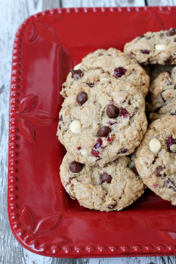 Gluten-free Oatmeal Cranberry Chocolate Chip Cookies