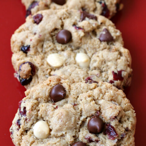 Gluten-free Oatmeal Cranberry Double Chocolate Chip Cookies