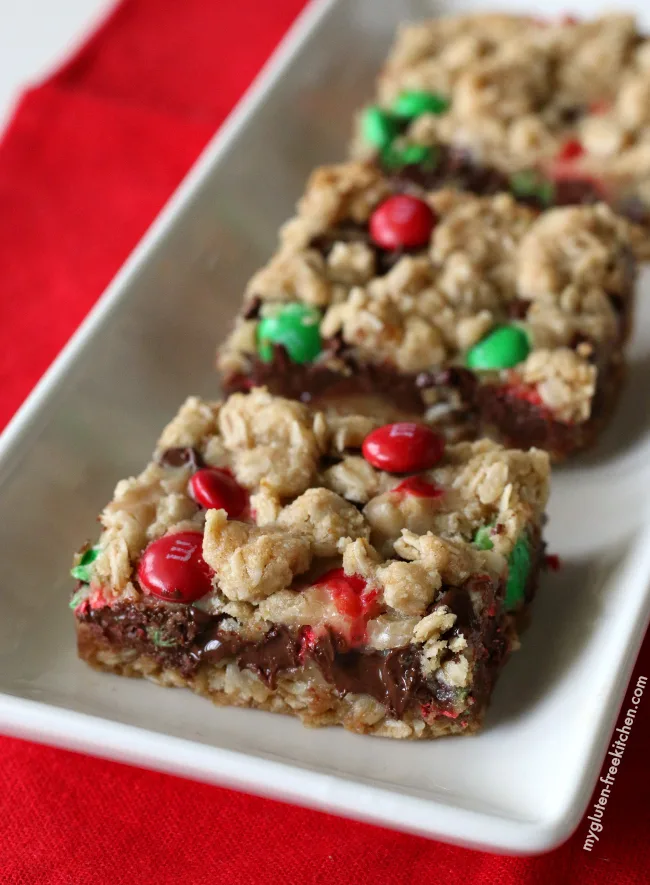 Gluten-free Peanut Butter Christmas Dream Bars