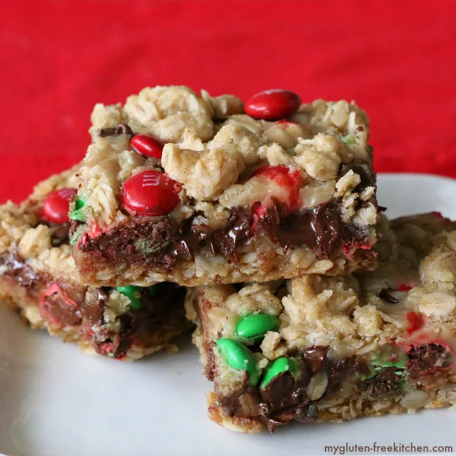 Peanut Butter Christmas Dream Bars gluten-free