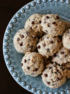 Gluten-free Banana Oatmeal Chocolate Chip Cookies. Recipe includes tips for making these free of top 8 allergens plus more if needed!