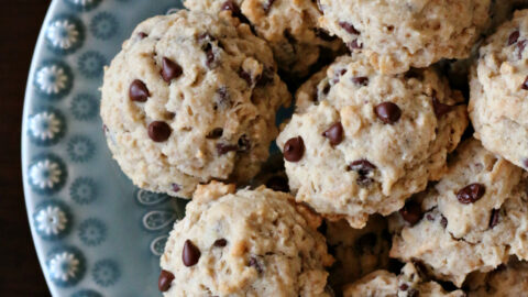 Gluten-free Banana Oatmeal Chocolate Chip Cookies. Recipe includes tips for making these free of top 8 allergens plus more if needed!