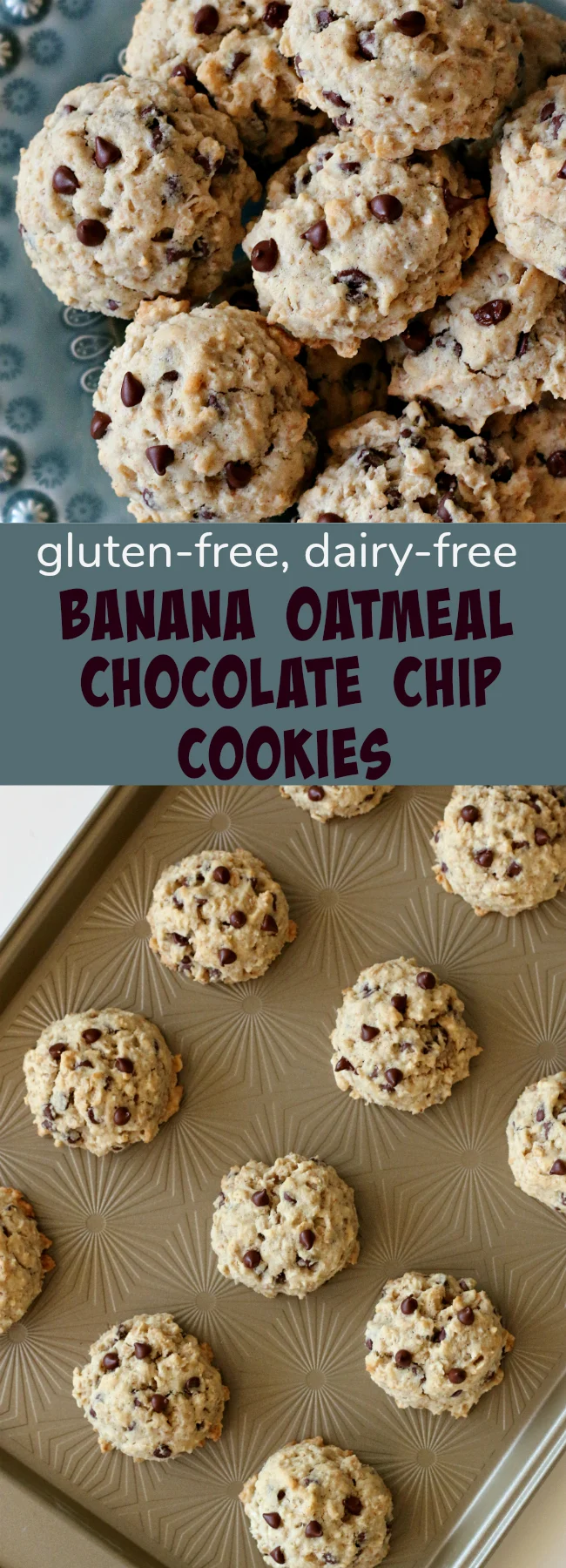 Gluten-free Dairy-free Banana Oatmeal Chocolate Chip Cookies Recipe