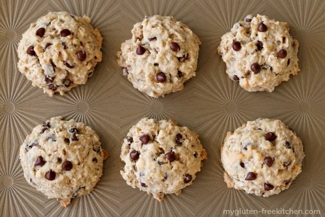 Gluten-free banana oatmeal chocolate chip cookies