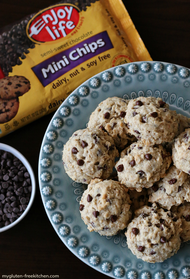 Top 8 allergen free banana oatmeal chocolate chip cookies gluten-free