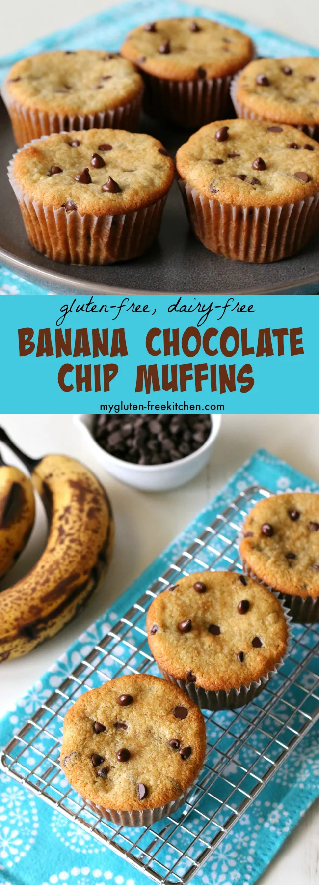 Gluten-free Dairy-free Banana Chocolate Chip Muffins Recipe
