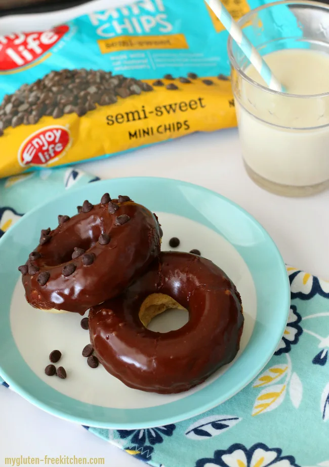 Gluten-free Dairy-free Chocolate Frosted Donuts