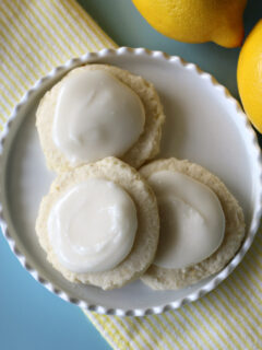 Gluten-free Iced Lemon Cookies. Dairy-free too! Easy recipe for delicate cookies with a very lemony icing.