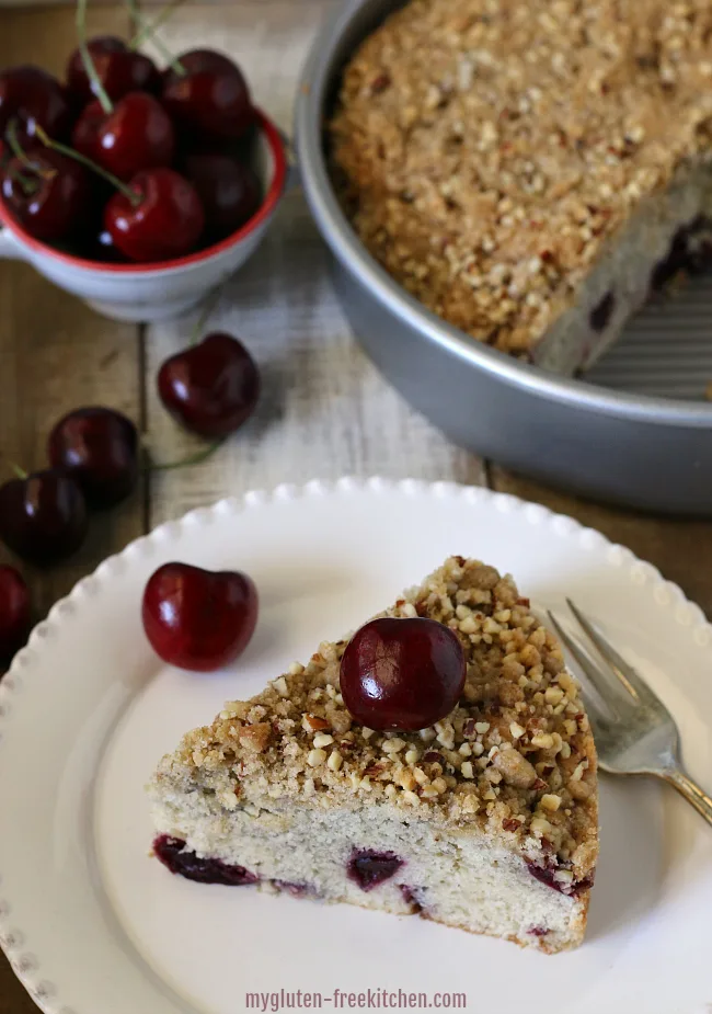 Gluten free Cherry Almond Coffee Cake Recipe