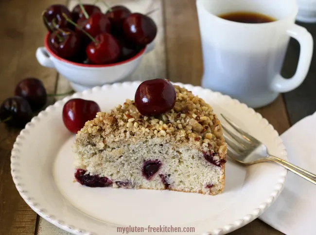 Gluten-free Dairy-free Cherry Almond Coffee Cake