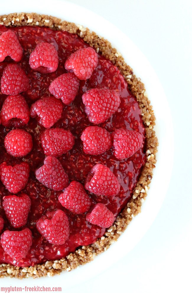 Gluten-free No Bake Raspberry Cream Pie