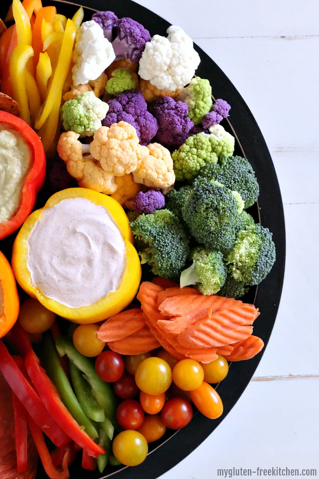 Gluten-free Vegetable Hummus and dip tray