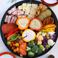 Gluten-free Veggie, Meat, And Cheese Tray With Sour Cream Taco Dip