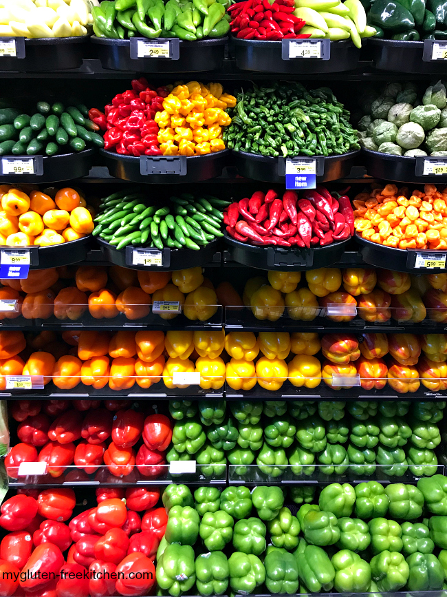 Varieties of peppers at Albertsons