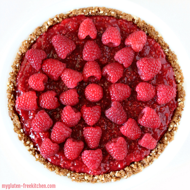 Gluten Free No Bake Raspberry Cream Pie