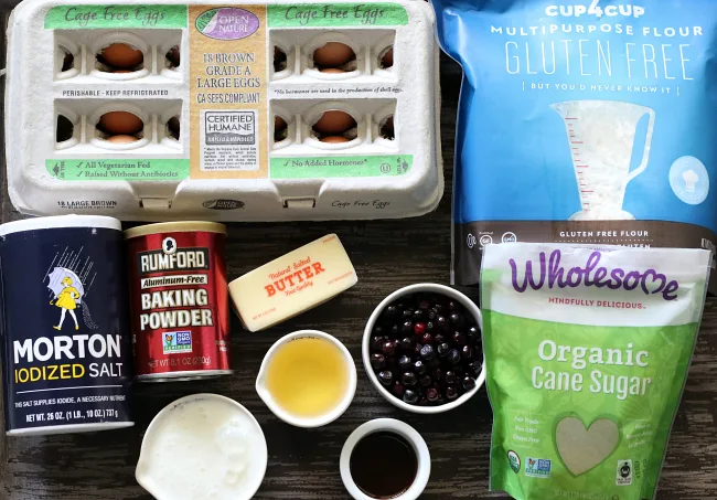 Ingredients for Gluten-free Huckleberry Muffins