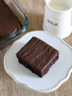 Gluten-free Frosted Brownie Recipe. You'll want a cup of milk with this chocolate treat!