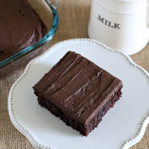 Gluten-free Frosted Brownie Recipe. You'll want a cup of milk with this chocolate treat!