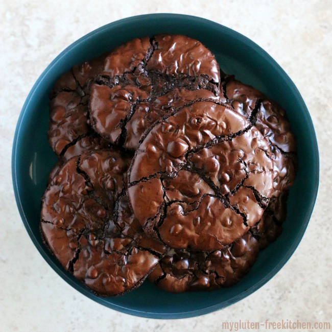 Bowl of gluten-free mudslide flourless chocolate cookies