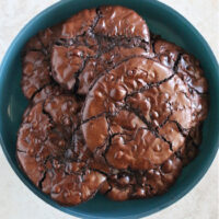Bowl of flourless chocolate cookies