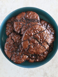 Bowl of flourless chocolate cookies