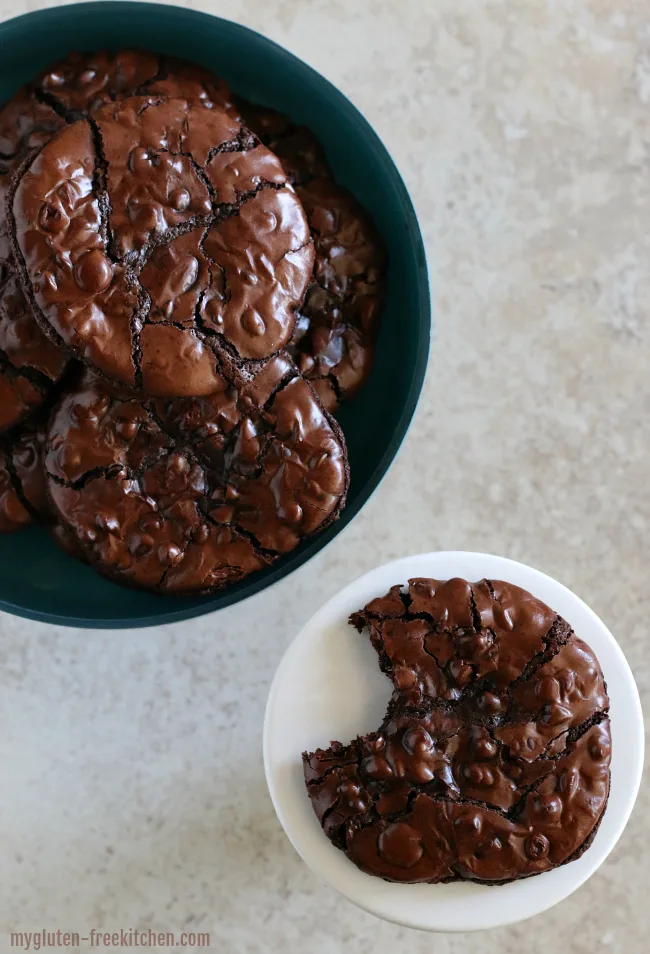 Flourless Chocolate Mudslide Cookies. Gluten-free dairy-free and nut-free but so good!! 